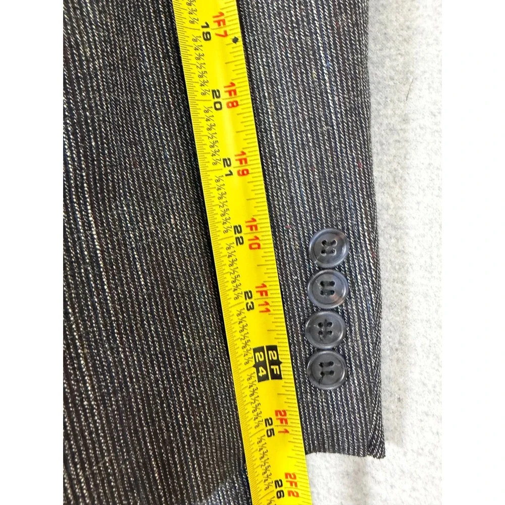 Francesco Maiolo Mens 42L Grey Wool Silk Blend‎ Hand Tailored Blazer Sport Coat